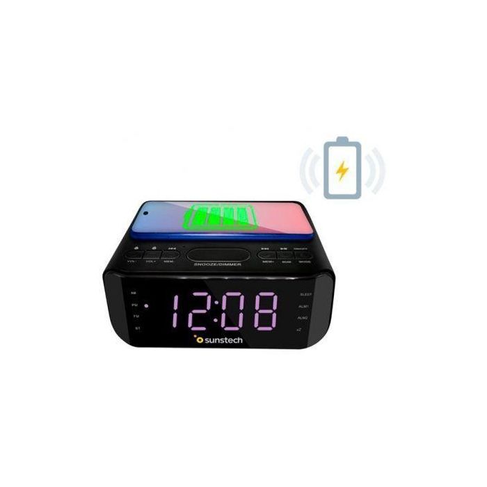 Despertador Sunstech FRD50BTWC/ Radio FM/ Base de carga Inalámbrica 1
