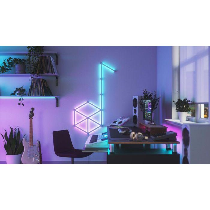 Nanoleaf Lines Starter Kit 15PK Barras de Luz LED Inteligentes Modulares RGBW Retroiluminadas con 2 Zonas de Color 6