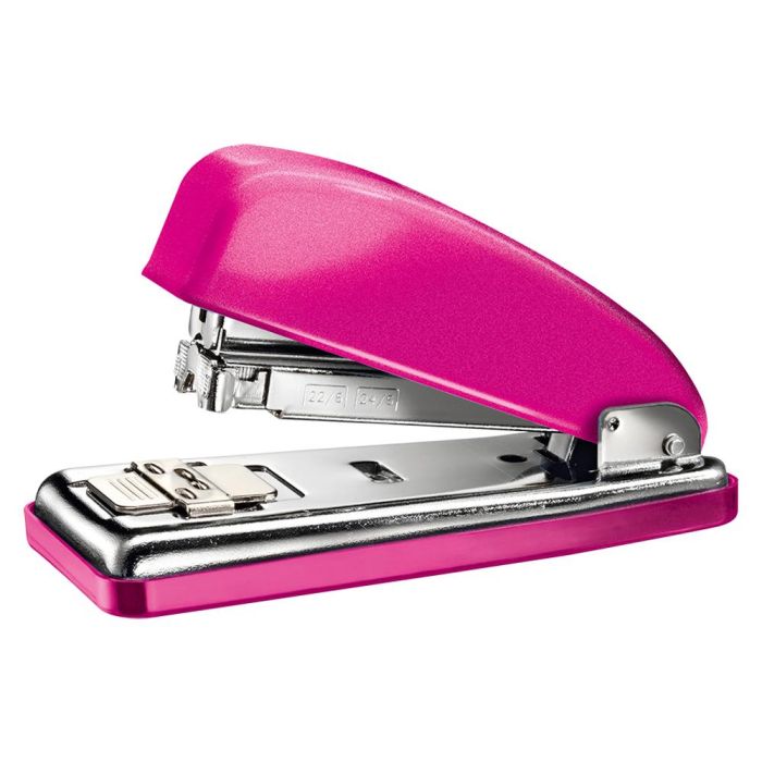 Grapadora Petrus 226 cLassic Wow Fucsia Metalizado Capacidad 30 Hojas En Blister 1