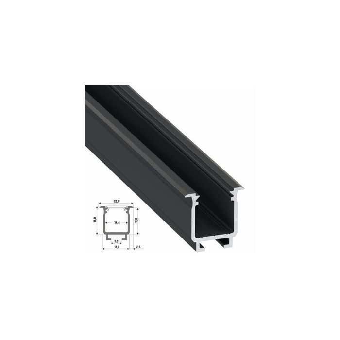 Perfil de Aluminio Tipo W 2,02M Bruto 2