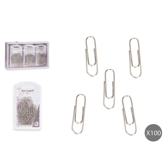 Set 100 Clips Silver Peq Pincello 7X10CM (24 Unidades) Set 100 Clips Silver Peq Pincello 7X10CM (24 Unidades)