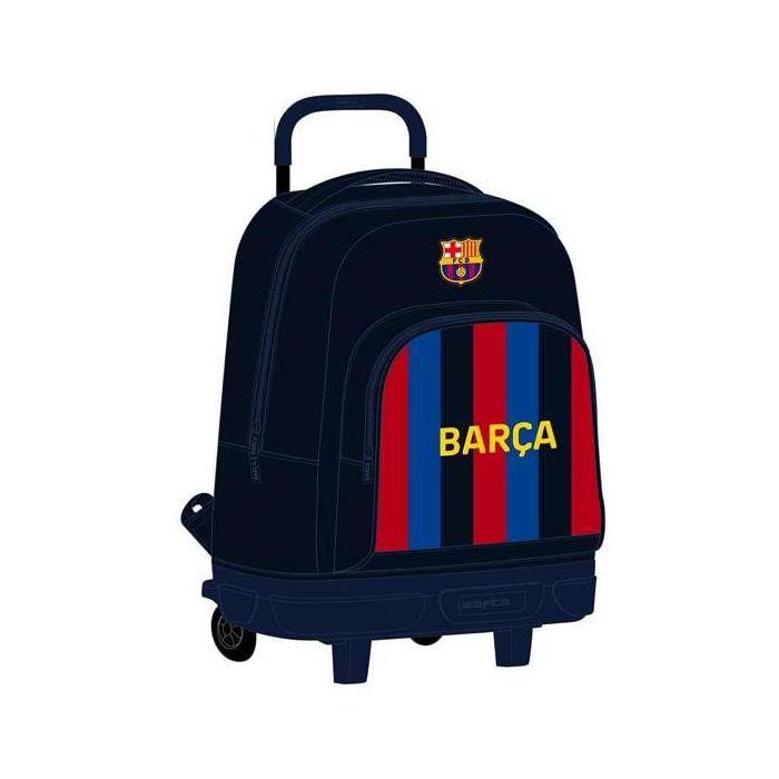 Mochila Escolar con Ruedas F.C. Barcelona Granate Azul marino 33 X 45 X 22 cm