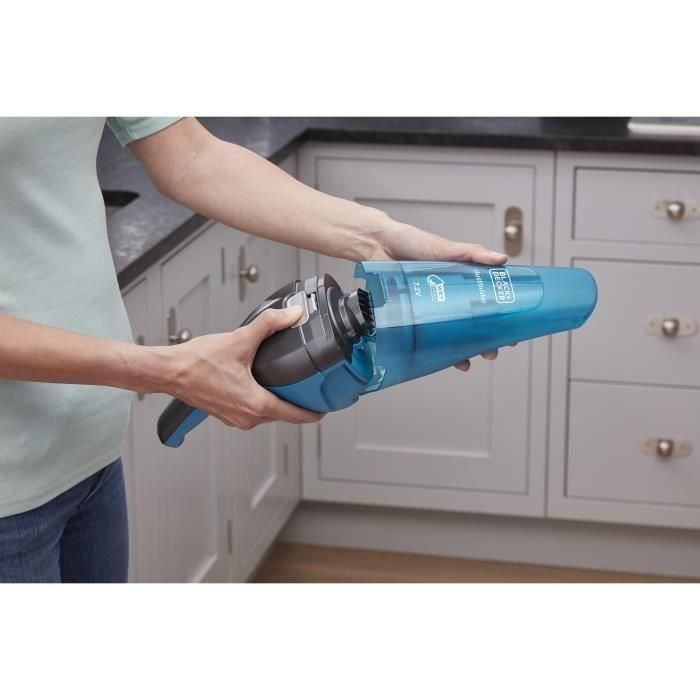 Aspirador de mano Black+Decker RECOGETODO 7,2V sin cable, apto para líquidos y sólidos, batería de litio, depósito translúcido - AZU/TRA 4 Aspirador de mano Black+Decker RECOGETODO 7,2V sin cable, apto para líquidos y sólidos, batería de litio, depósito translúcido - AZU/TRA 4