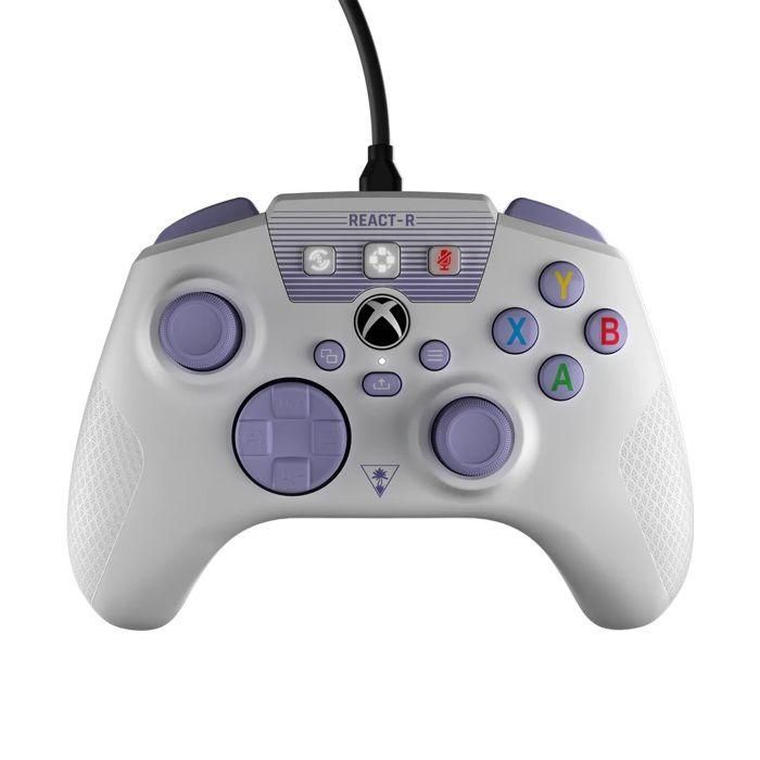 Turtle Beach TUR1735021239136 Mando REACT-R para PC/Xbox con Cable Blanco y Morado
