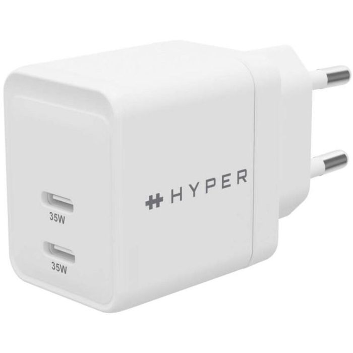 HYPER HJG35EU Cargador de Dispositivo Móvil para Smartphone y Auriculares, Carga Rápida, Blanco, Interior, Corriente Alterna, 2 Puertos USB Tipo C 1 HYPER HJG35EU Cargador de Dispositivo Móvil para Smartphone y Auriculares, Carga Rápida, Blanco, Interior, Corriente Alterna, 2 Puertos USB Tipo C 1