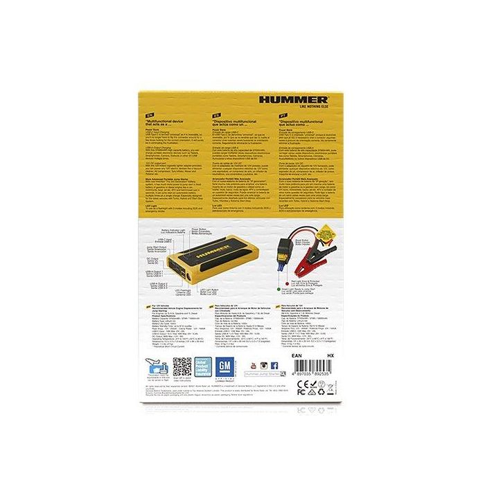 HUMMHX Arrancador de Batería Portátil 12V 2000A Pico 10000mAh para Coches 8.0L Gasolina 7.0L Diésel con Power Bank y Luz LED 2 HUMMHX Arrancador de Batería Portátil 12V 2000A Pico 10000mAh para Coches 8.0L Gasolina 7.0L Diésel con Power Bank y Luz LED 2