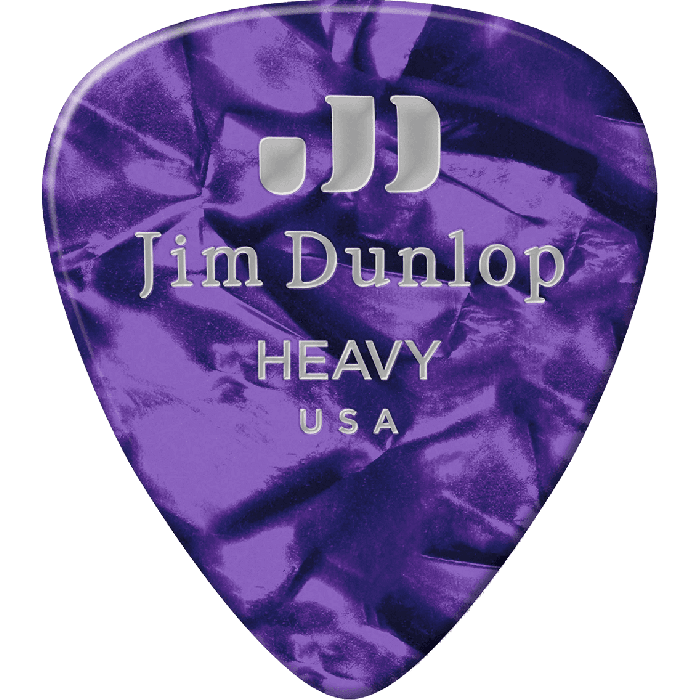 Dunlop Pack 12 Púas Genuine Celluloid Púrpura Perlado - Heavy 1 Dunlop Pack 12 Púas Genuine Celluloid Púrpura Perlado - Heavy 1