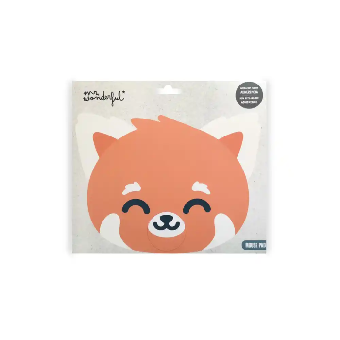 Wondee Alfombrilla para Ratón Mr. Wonderful Forma Panda Rojo Antideslizante Control Preciso Cómoda Lavable 210x3x210 mm 5