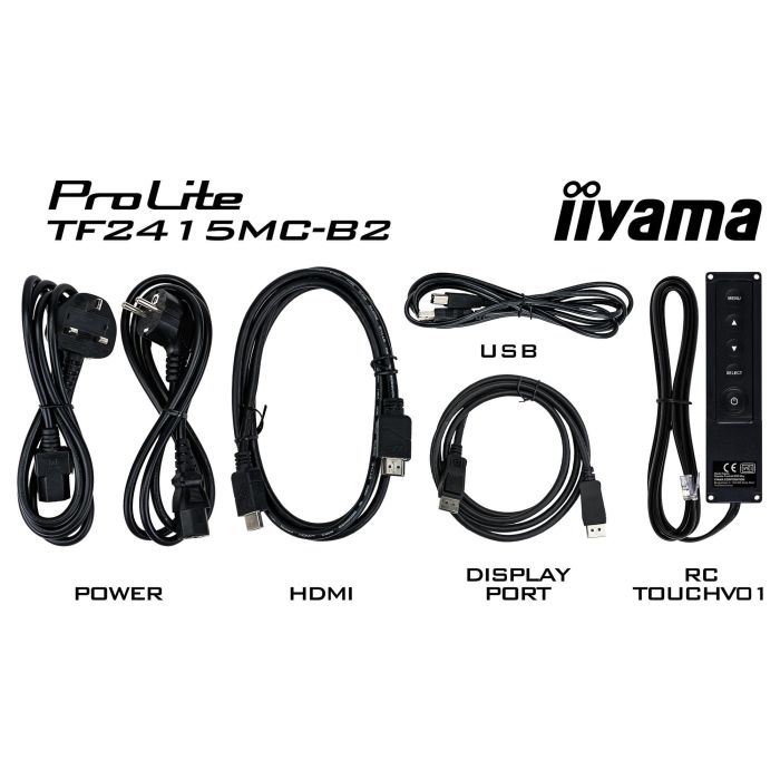 iiyama TF2415MC-B2 - Monitor táctil multitouch profesional de 23.8" (60.5 cm), Full HD 1920x1080, panel VA, HDMI, DisplayPort, USB, IP65 iiyama TF2415MC-B2 - Monitor táctil multitouch profesional de 23.8" (60.5 cm), Full HD 1920x1080, panel VA, HDMI, DisplayPort, USB, IP65