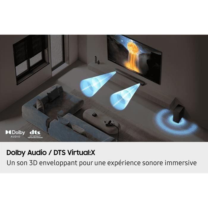 Barra de sonido SAMSUNG HW-B66CF/XE de 3.1 canales - Subwoofer inalámbrico de 6.5'' - HP Central - Adaptive Sound Lite 2