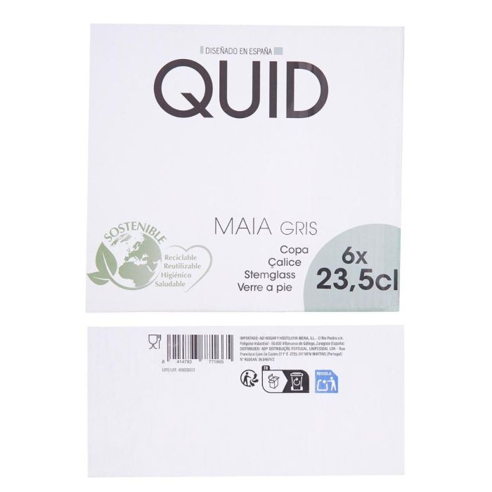 Quid Copa Vidrio Maia 23.5 cL Azul con Relieve Fácil de Limpiar Apto Lavavajillas 6 Quid Copa Vidrio Maia 23.5 cL Azul con Relieve Fácil de Limpiar Apto Lavavajillas 6