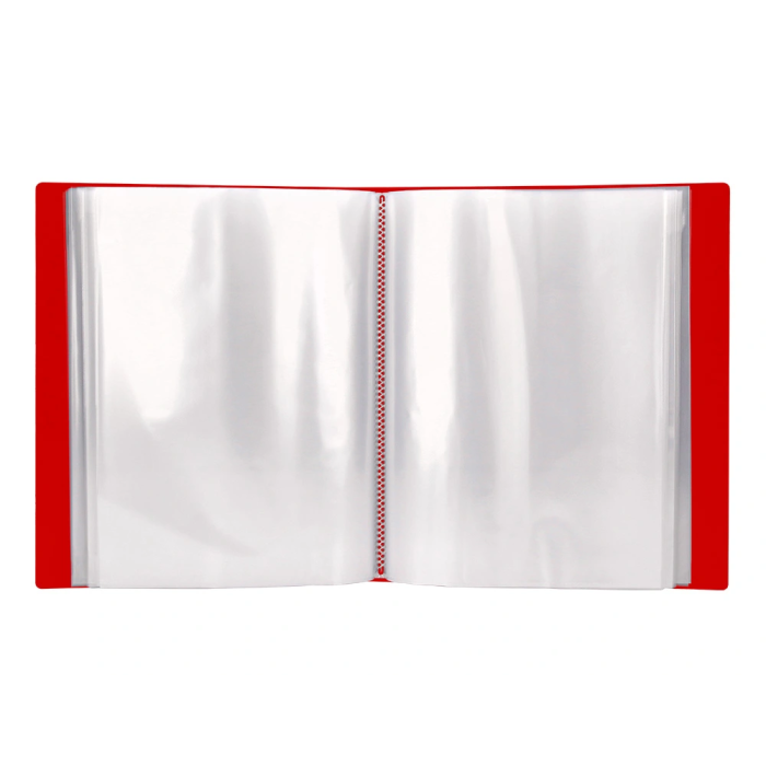 Liderpapel Carpeta Personalizable 100 Fundas Polipropileno DIN A4 Rojo Translucido con Cajetín 6