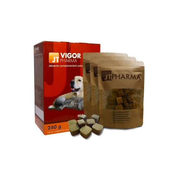 Vigor Pharma Snacks, 3 paquetes con 20 unidades de 4g cada una, 240g total