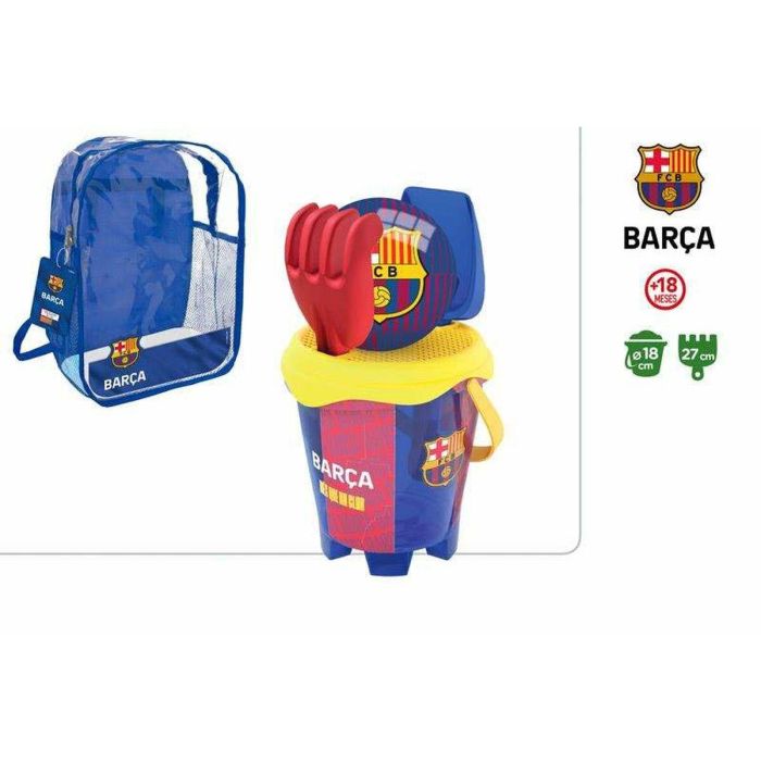 Mochila cubo playa castillo barcelona diamertro18cm con rastrillo,pala y balon 13 cm 1 Mochila cubo playa castillo barcelona diamertro18cm con rastrillo,pala y balon 13 cm 1