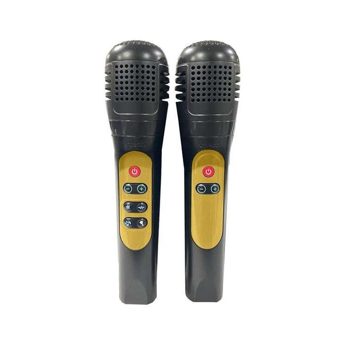Karaoke light party duo golden edition. con conexión y altavoz bluetooth, dos microfonos, 5 modos de juego y control de volumen. 35x20x27,9 cm 5 Karaoke light party duo golden edition. con conexión y altavoz bluetooth, dos microfonos, 5 modos de juego y control de volumen. 35x20x27,9 cm 5