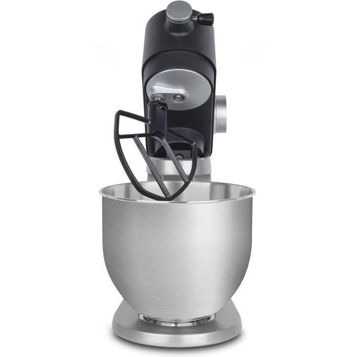 Robot repostero - H.Koenig - KM120 - 800 W - Bol de acero inoxidable 5 L - 8 velocidades - Gris mate y plata 2