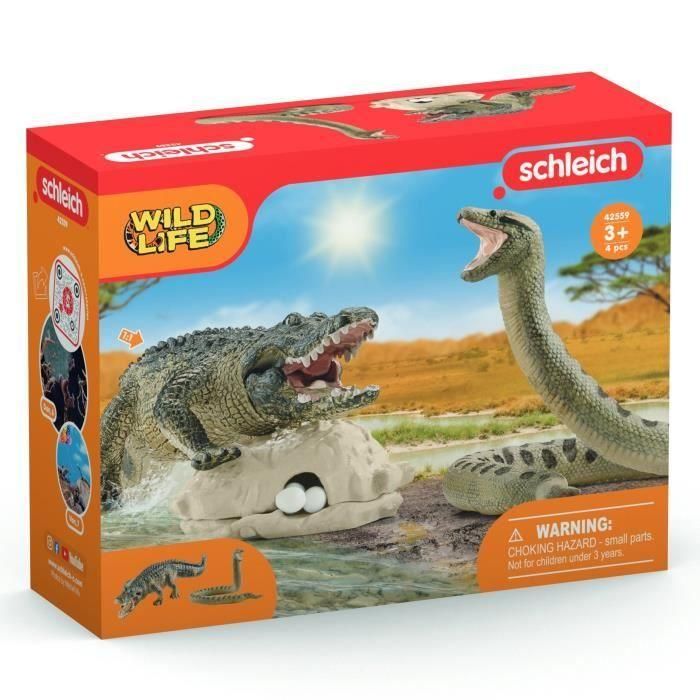 Caja Duel Aligator/Anaconda, figuras de animales salvajes, Schleich 42559 Wild Life, Para niños a partir de 3 años 5