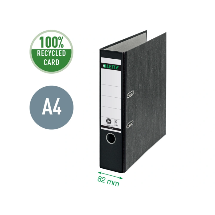 Leitz Archivador de Palanca A4 Lomo 80mm Negro Cartón Reciclado 4