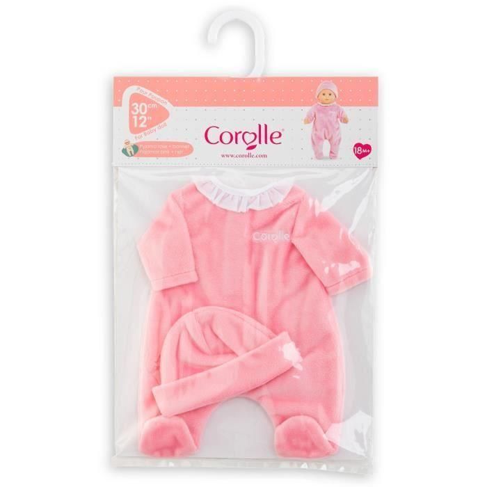 Corolle COR4062013110622 Pijama y gorro rosa para muñeca de 30cm, a partir de 18 meses 2