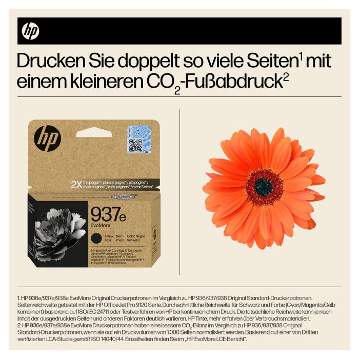 HP Cartucho Tinta Original EvoMore 937e Negra 4S6W9NE 2500 Páginas Impresión Profesional 5