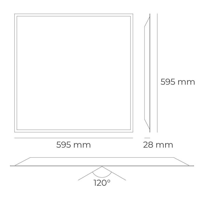 Edm Panel LED 40W 3CCT 4800lm 595x595x28mm 3