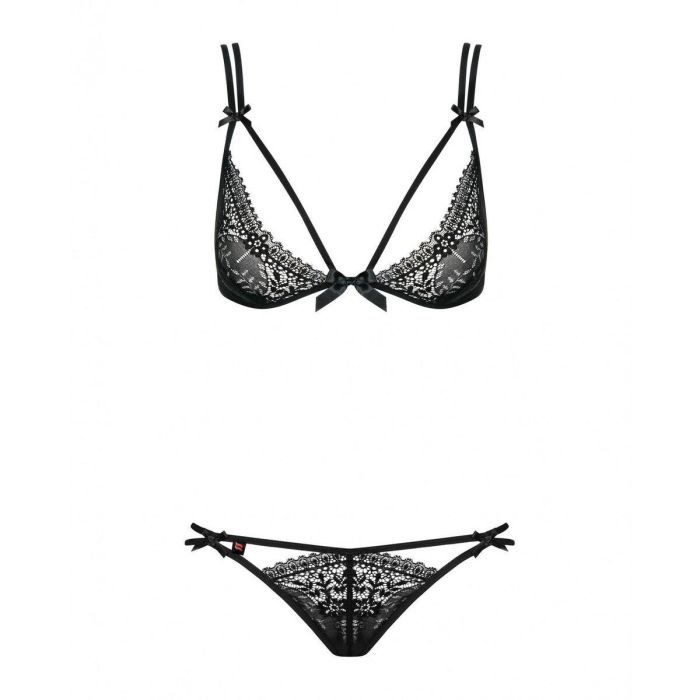 Conjunto de Lencería con Encaje Obsessive Intensa set Negro L/XL 2