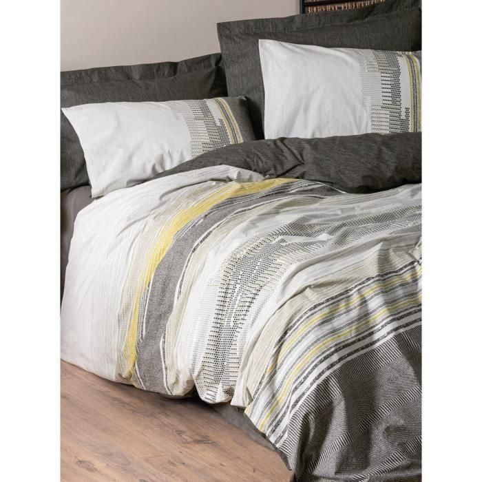 Juego de cama - 1 funda nórdica 220x240 cm + 2 fundas de almohada 60x60 cm - 100% algodón - Visón 3 Juego de cama - 1 funda nórdica 220x240 cm + 2 fundas de almohada 60x60 cm - 100% algodón - Visón 3