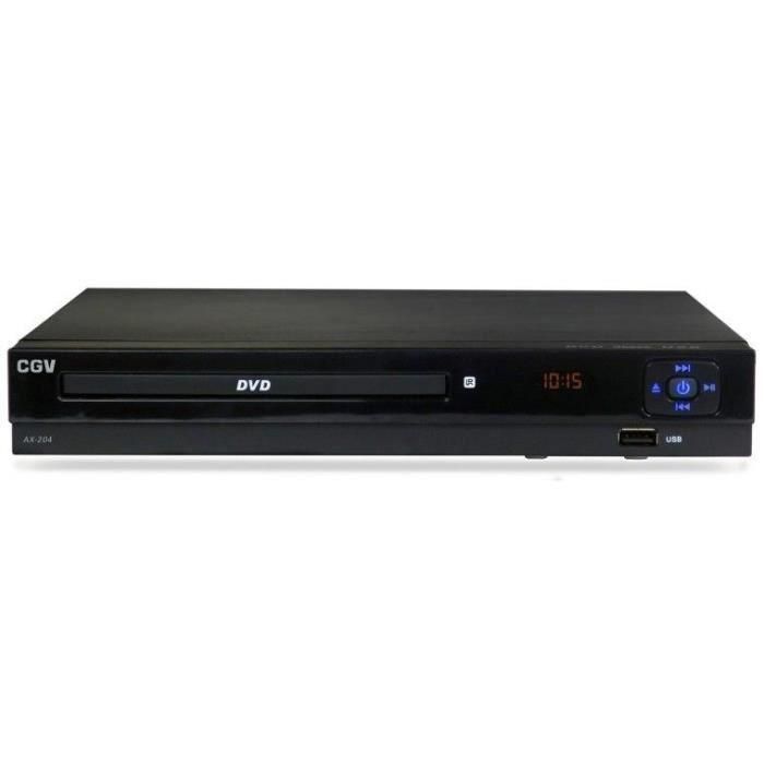 CGV AX 204 Reproductor de DVD para sala de estar con Escalado a 1080P, Control remoto de botones grandes y Reproducción multimedia