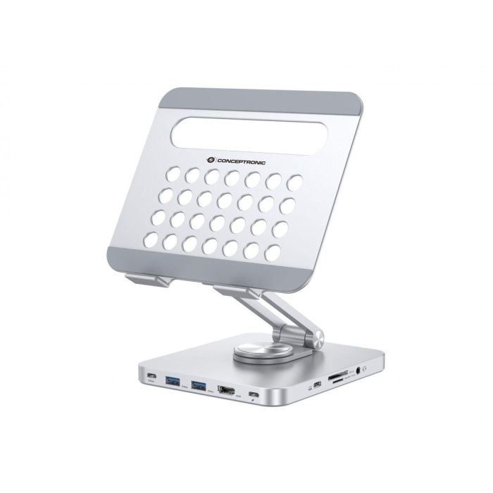 Conceptronic DONN26G Docking Station USB-C PD 100W, HDMI 4K60Hz, USB-A 5Gbps, Lector de Tarjetas SD/MicroSD, Gris