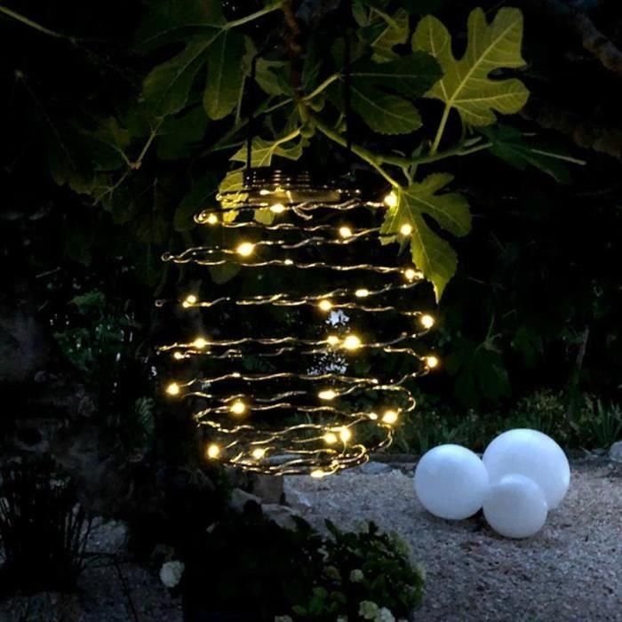 Lámpara colgante solar - LUMISKY - ORION - H37 cm - Micro espiral - LED blanco cálido 2 Lámpara colgante solar - LUMISKY - ORION - H37 cm - Micro espiral - LED blanco cálido 2