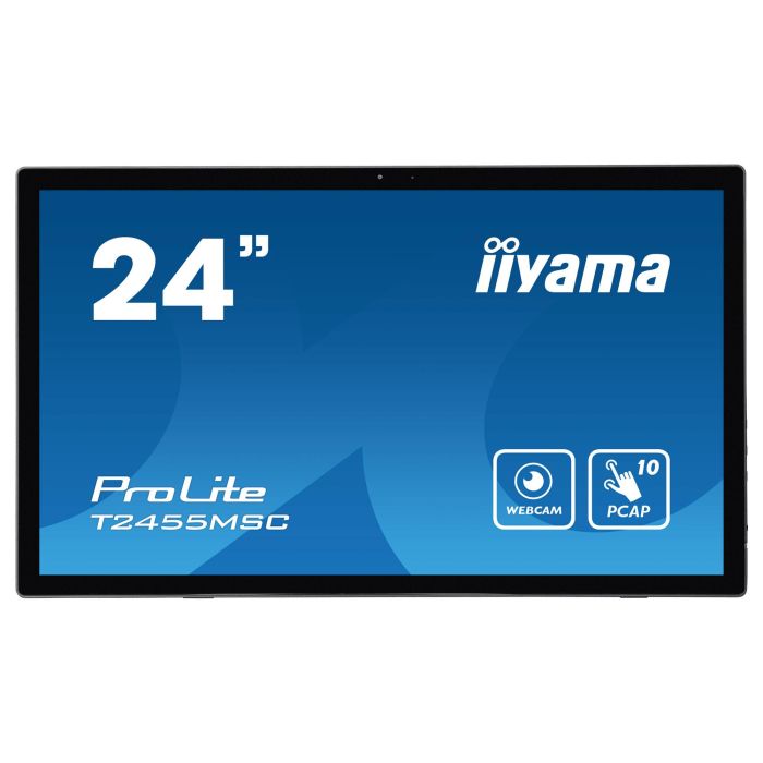 Iiyama T2455MSC-B1 Monitor Táctil 24" IPS Full HD 1920x1080 HDMI DisplayPort USB Altavoces Webcam Micrófono Negro