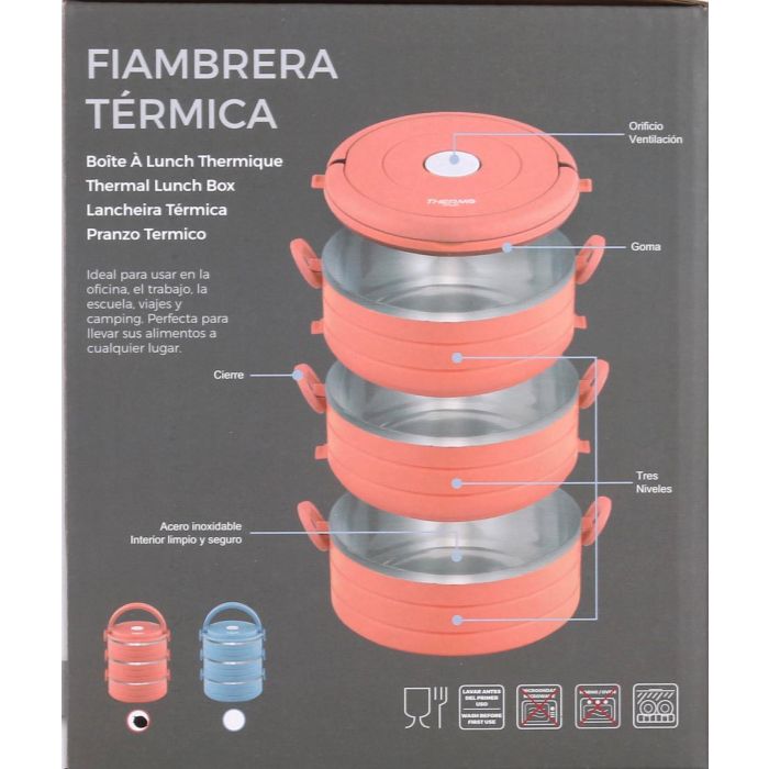 Thermosport Fiambrera Plástico Acero 0.6L - Dimensiones: 15.6 cm Ancho x 18 cm Alto x 15.3 cm Largo (6 Unidades) Thermosport Fiambrera Plástico Acero 0.6L - Dimensiones: 15.6 cm Ancho x 18 cm Alto x 15.3 cm Largo (6 Unidades)