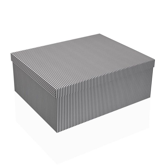 Set 15 Cajas de Cartón Rayas Grises Versa 35x16.5x43 cm (2 Unidades) 3 Set 15 Cajas de Cartón Rayas Grises Versa 35x16.5x43 cm (2 Unidades) 3