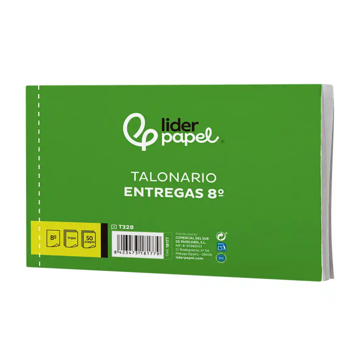 Liderpapel T328 Talonario Entregas 8º Original y 2 Copias Apaisado 4