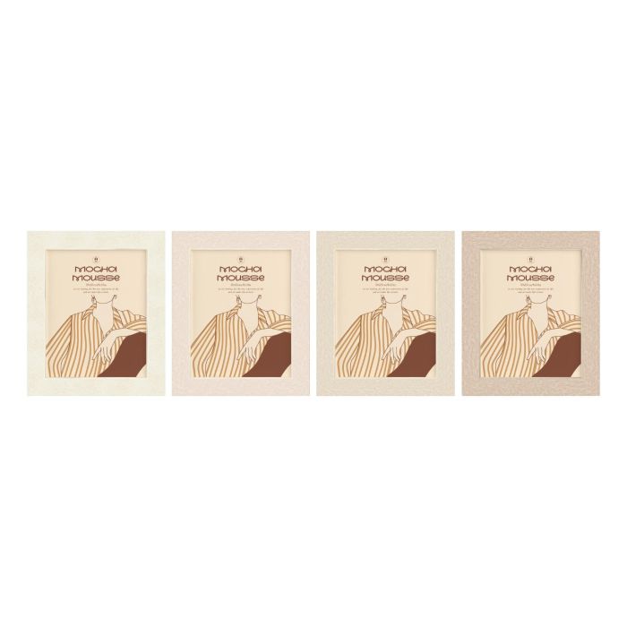 Marco Foto 20X25 Moderno DKD Home Decor Blanco Beige 1.7 x 31 x 26 cm (12 Unidades)