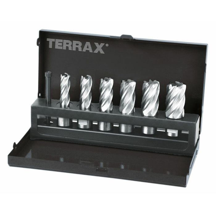Set de brocas TERRAX Acero de alta velocidad (HSS) Estuche Weldon 75 Piezas 1 Set de brocas TERRAX Acero de alta velocidad (HSS) Estuche Weldon 75 Piezas 1