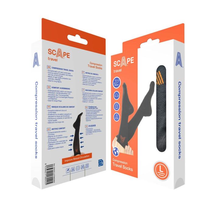 Calcetines de Compresión Scape Travel Negro 1 Calcetines de Compresión Scape Travel Negro 1