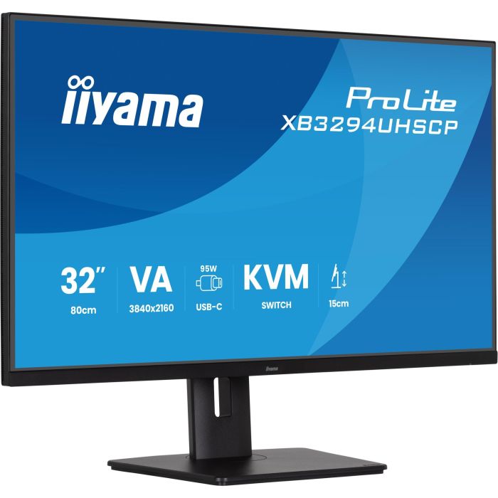 iiyama XB3294UHSCP-B1 Monitor 32" 4K UHD VA 2ms GTG 75Hz 400cd/m² HDR10 16:9 HDMI DP USB-C 95W PD Negro 5