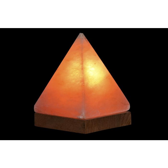 DKD Home Decor Lámpara de Sobremesa Sal del Himalaya Árabe Pirámide Rosa 13x13x18 cm (Pack 2 Unidades) Incluye Bombilla E14 15W 1