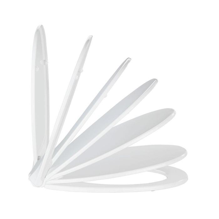 Wenko Tapa de WC KOS 42x37cm 21901100 con sujeción Fix-Clip y sistema Easy-Close 3