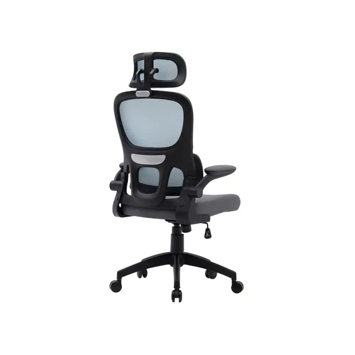 Q-connect Silla de Dirección Sorrento Malla Base Metálica Ruedas Premium, Color Azul Gris, Altura Máx. 1320 mm, Ancho 650 mm, Profundidad 600 mm 3