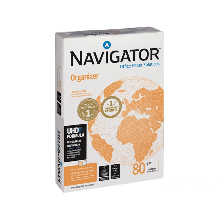 Navigator Papel Fotocopiadora Din A4 80 Gramos Blanco 500 Hojas Multifuncion Ink-jet Laser 3