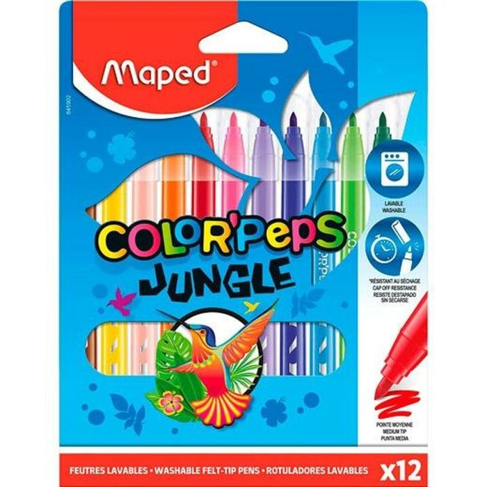 Set de Rotuladores Maped COLOR´PEPS JUNGLE Multicolor 12 Piezas (12 Unidades) 1 Set de Rotuladores Maped COLOR´PEPS JUNGLE Multicolor 12 Piezas (12 Unidades) 1