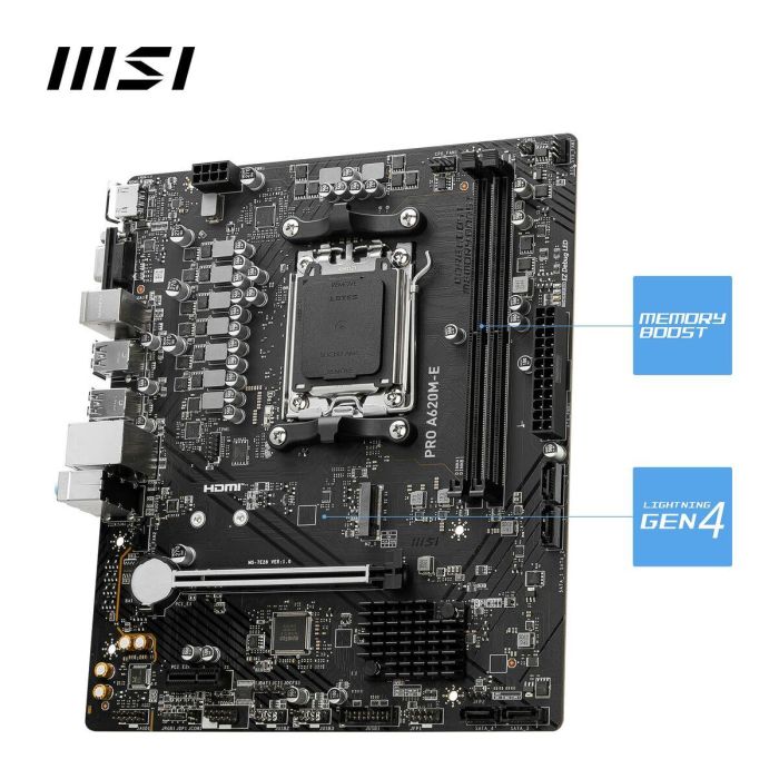 MSI Placa Base A620M-E Pro mATX AM5 18 MSI Placa Base A620M-E Pro mATX AM5 18