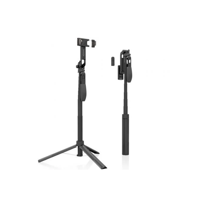 AISENS - PALO TRIPODE PARA SELFIE CON MANDO A DISTANCIA BLUETOOTH 3 EN 1, NEGRO