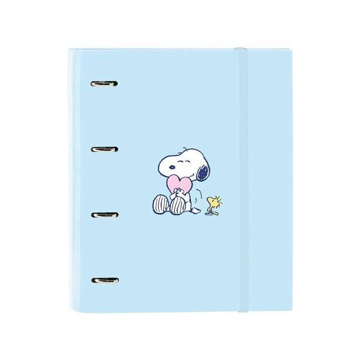 Carpeta de anillas Snoopy Love Azul 27 x 32 x 3.5 cm