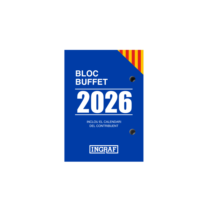Ingraf 356434 Bloc Calendario de Sobremesa Buffet 2026, Día/Página, Catalán, 8,2x11,6 cm, Papel 70g 1 Ingraf 356434 Bloc Calendario de Sobremesa Buffet 2026, Día/Página, Catalán, 8,2x11,6 cm, Papel 70g 1