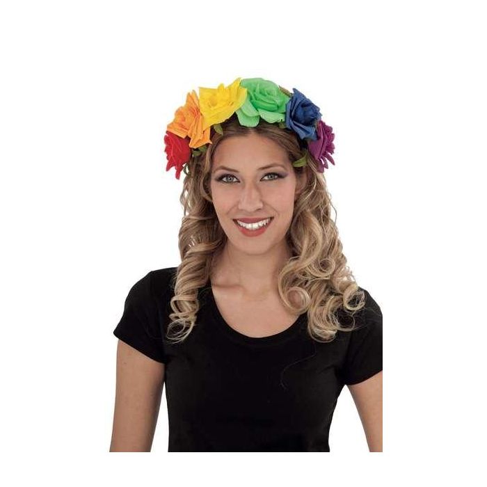 Diadema flores arco iris talla única 1 Diadema flores arco iris talla única 1