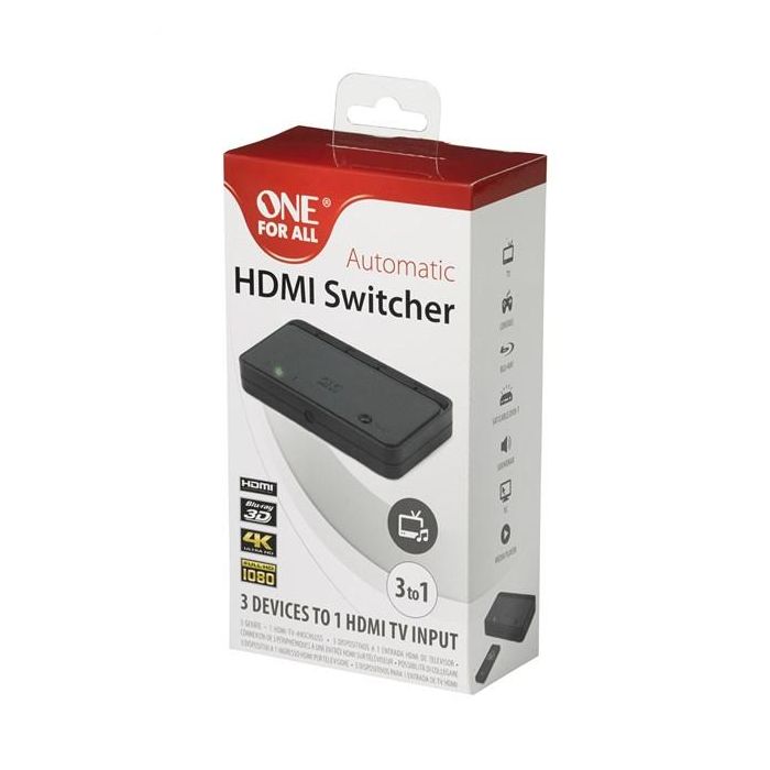One For All SV1630 Conmutador HDMI Full HD para 3 Dispositivos
