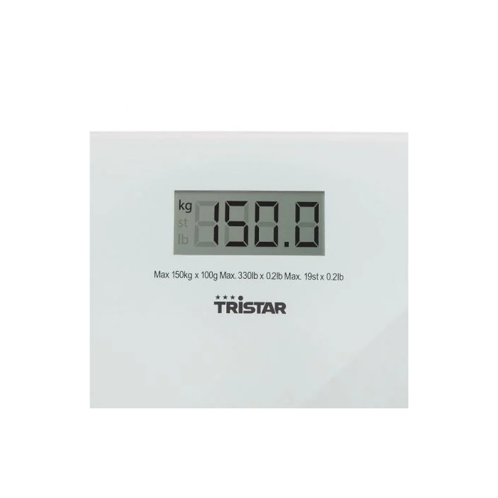Tristar WG-2419 Báscula de Baño hasta 150kg Cristal de Seguridad Templado Pantalla LCD 1